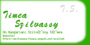 timea szilvassy business card